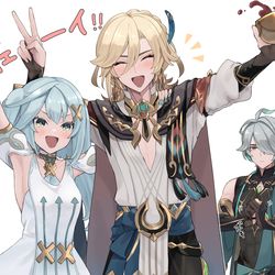 This is a pixiv picture whose title is カーヴェとファルザンとアルハイゼン.