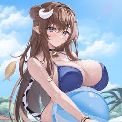 This is a pixiv picture whose title is 水着ときちゃん.