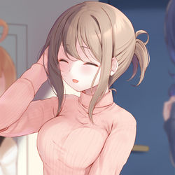 This is a pixiv picture whose title is 玄関前会議.
