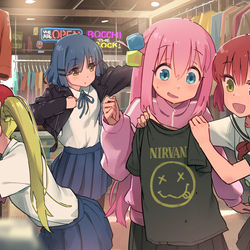 This is a pixiv picture whose title is 下北沢古着屋めぐり.