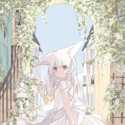This is a pixiv picture whose title is しろきつね.