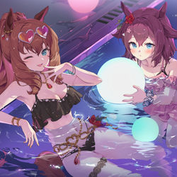 This is a pixiv picture whose title is チヨちゃんとナイトプール.