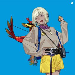 This is a pixiv picture whose title is fangirl.