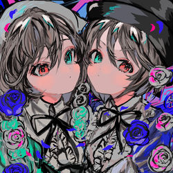 This is a pixiv picture whose title is 翠星石　蒼星石.