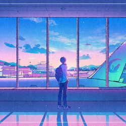 This is a pixiv picture whose title is 空港.