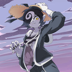 This is a pixiv picture whose title is Kazu Decker (Devil's Candy) 🏖️.