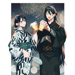 This is a pixiv picture whose title is 🍻.