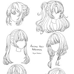 This is a pixiv picture whose title is Anime Hair References (Part 2).