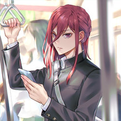 This is a pixiv picture whose title is 電車で良く合う美人さん.