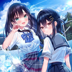 This is a pixiv picture whose title is 「わぁっ！濡れちゃった…！」.