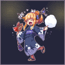 This is a pixiv picture whose title is お祭り満喫萃香ちゃん.