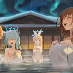 This is a pixiv picture whose title is 温泉タイム.