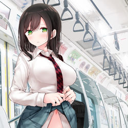 This is a pixiv picture whose title is 通勤道中であの娘がぱんつを見せてくる本8.