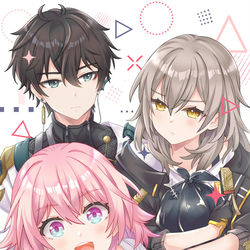This is a pixiv picture whose title is 列車組！.