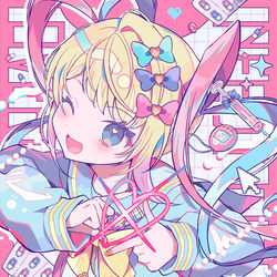 This is a pixiv picture whose title is 💜💙.