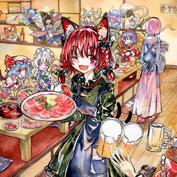 This is a pixiv picture whose title is 究極焼肉レストラン！お燐の地獄亭！.