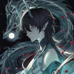 This is a pixiv picture whose title is 飲月君.