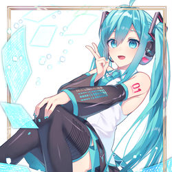 This is a pixiv picture whose title is 初音ミクV3.