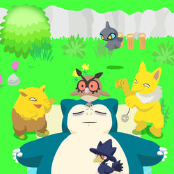 This is a pixiv picture whose title is ポケモン不眠ープ.