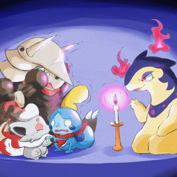 This is a pixiv picture whose title is 怪談.