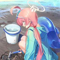 This is a pixiv picture whose title is 潮干狩り.