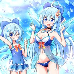 This is a pixiv picture whose title is ロングチルノちゃん！＆チルノちゃん！【サマー】.