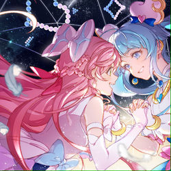 This is a pixiv picture whose title is 2人同時変身.