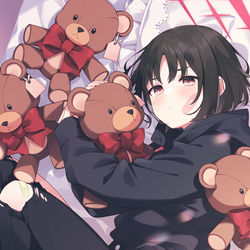 This is a pixiv picture whose title is ミサキとくま.
