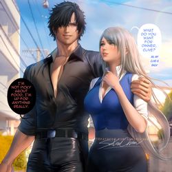 This is a pixiv picture whose title is 現代風 ff16 modern days ff16 現代版.