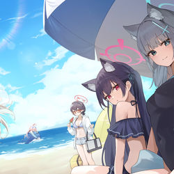 This is a pixiv picture whose title is アビドス夏.