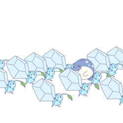 This is a pixiv picture whose title is 運ぶ！氷ピクミン.