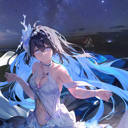 This is a pixiv picture whose title is 荧光海.