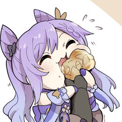 This is a pixiv picture whose title is 【原神】むしゃぶりつき刻晴.