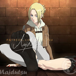 This is a pixiv picture whose title is Annie Leonhart Feet.