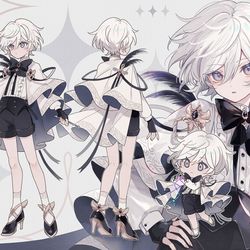 This is a pixiv picture whose title is Character Design［ 星編みの蚕 ］.