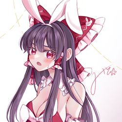 This is a pixiv picture whose title is バニー霊夢ちゃん🐰.