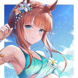 This is a pixiv picture whose title is 水着スズカさん.