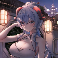 This is a pixiv picture whose title is 甘雨.