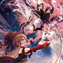 This is a pixiv picture whose title is 絵から生まれた私の友達～お絵描き魔女と創作少女～.