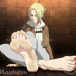 This is a pixiv picture whose title is Annie Leonhart Feet.