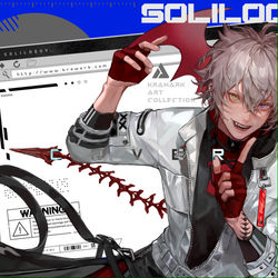 This is a pixiv picture whose title is 【C102】新刊イラスト集 SOLILOQUYサンプル+お品書き.