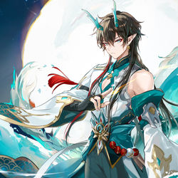 This is a pixiv picture whose title is 饮月.