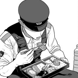 This is a pixiv picture whose title is 警察官と休息.