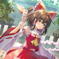 This is a pixiv picture whose title is 霊夢.