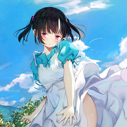 This is a pixiv picture whose title is 生足ちゃんの腰チラ.