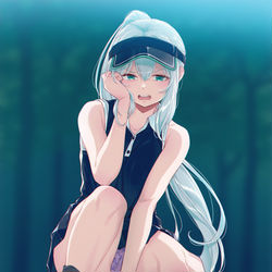 This is a pixiv picture whose title is ゴルフ女子に嫌な顔されながらおパンツ見せてもらいたい.