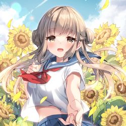 This is a pixiv picture whose title is 君と過ごす夏.