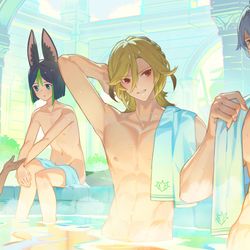 This is a pixiv picture whose title is スメール男湯.