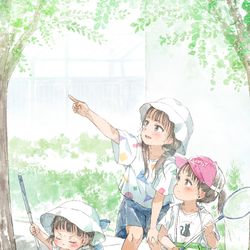 This is a pixiv picture whose title is セミ捕り三姉妹を連れてきたよ。.