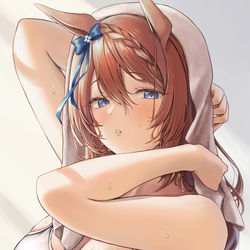 This is a pixiv picture whose title is スク水スーパークリーク.